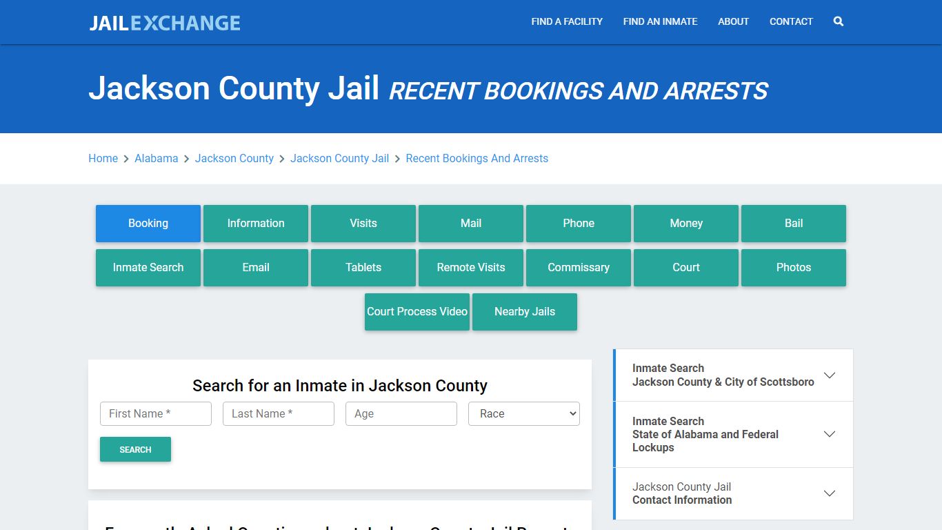 Jackson County Jail AL Recent Arrests and Bookings - Jail Exchange