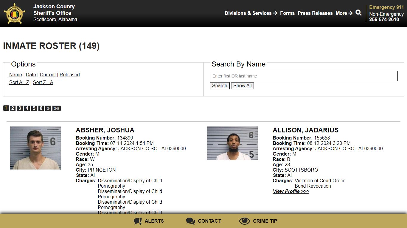 Inmate Roster - Jackson County Sheriff's Office