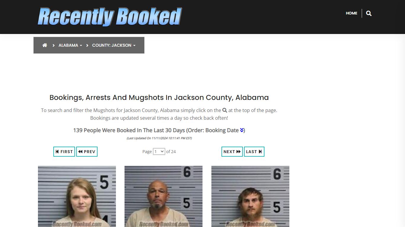 Bookings, Arrests and Mugshots in Jackson County, Alabama - Recently Booked