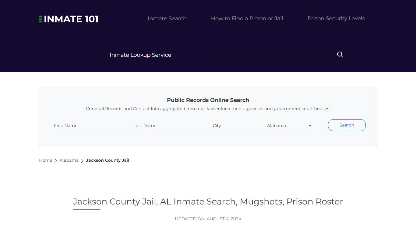 Jackson County Jail, AL Inmate Search, Mugshots, Prison Roster